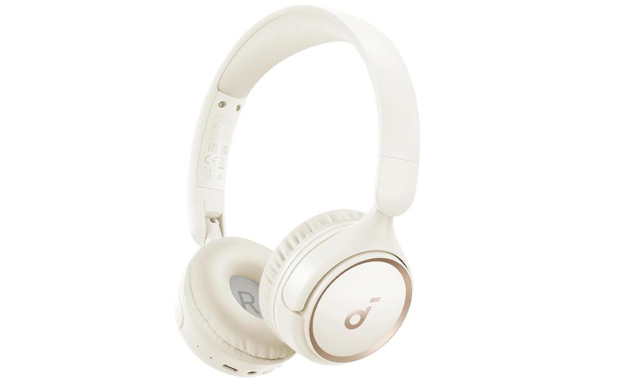 Bezprzewodowe słuchawki nauszne SoundCore H30i Białe - Widok od przodu pod kątem