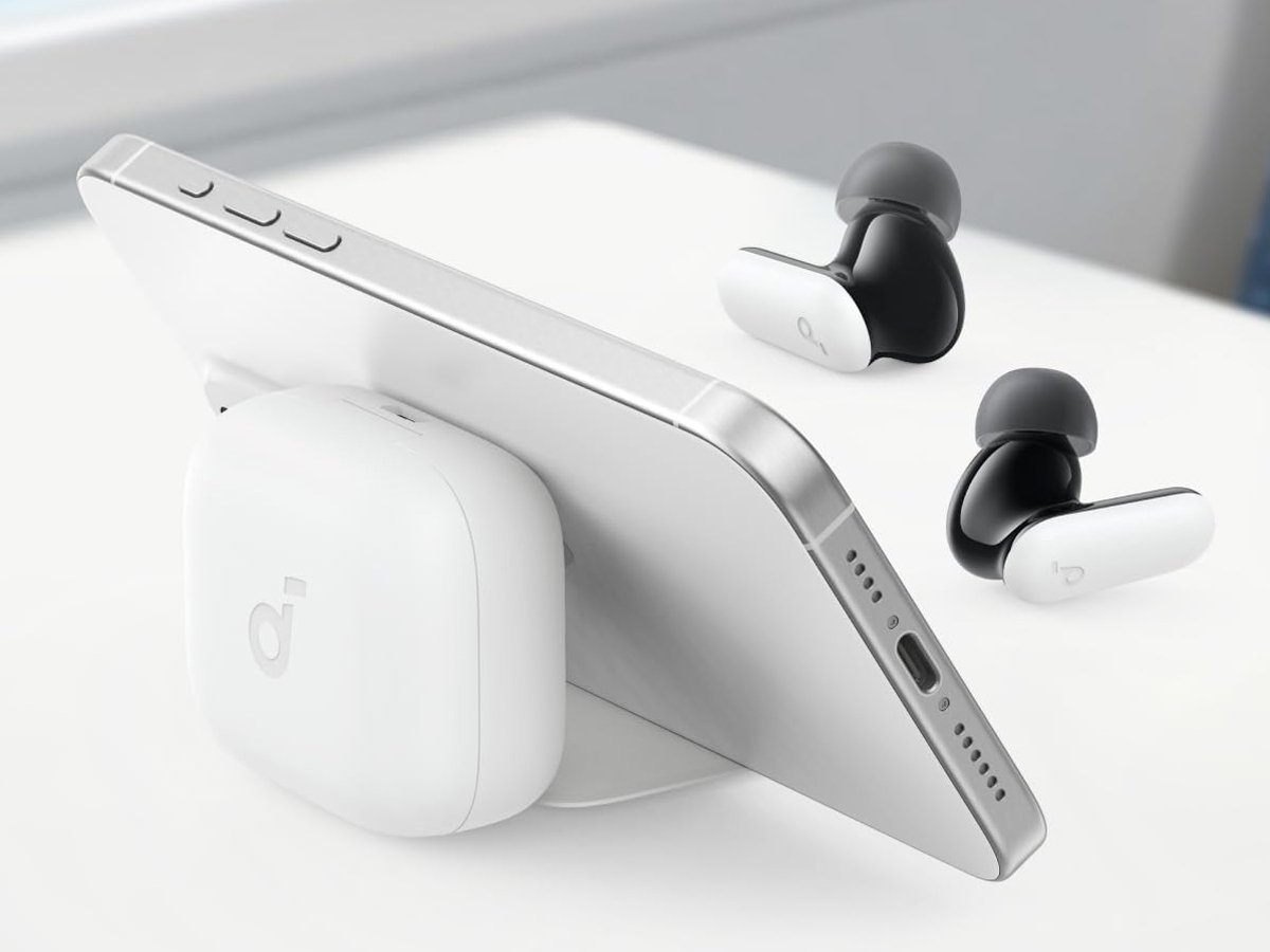 Słuchawki bezprzewodowe SoundCore P30i Biało-czarne - Grafika lifestyle