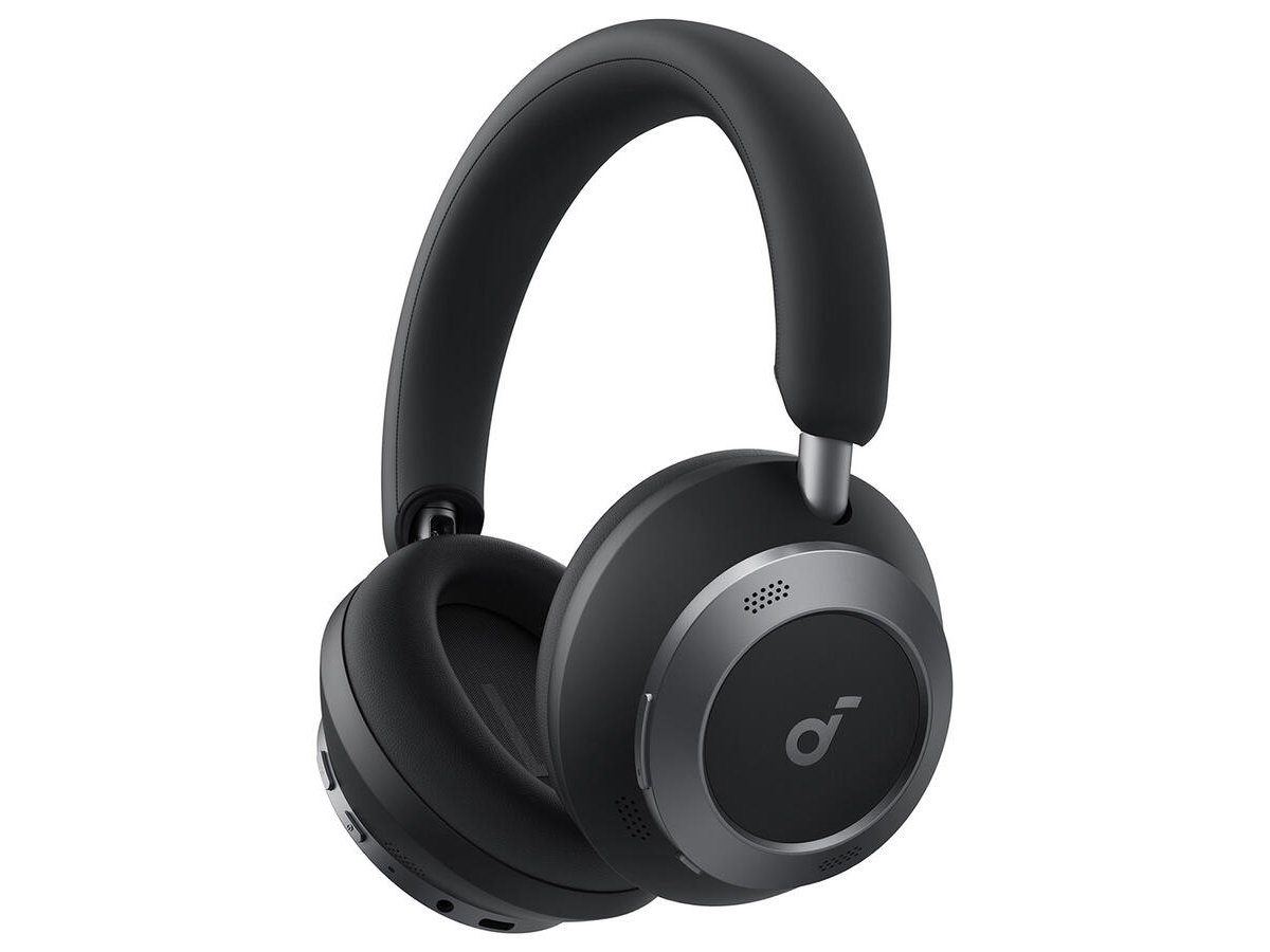 Słuchawki bezprzewodowe soundcore Space One Pro Czarne - Widok od przodu pod kątem