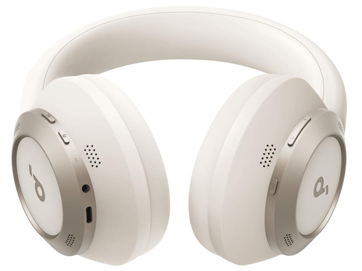 Słuchawki bezprzewodowe soundcore Space One Pro Białe - Widok od dołu pod kątem