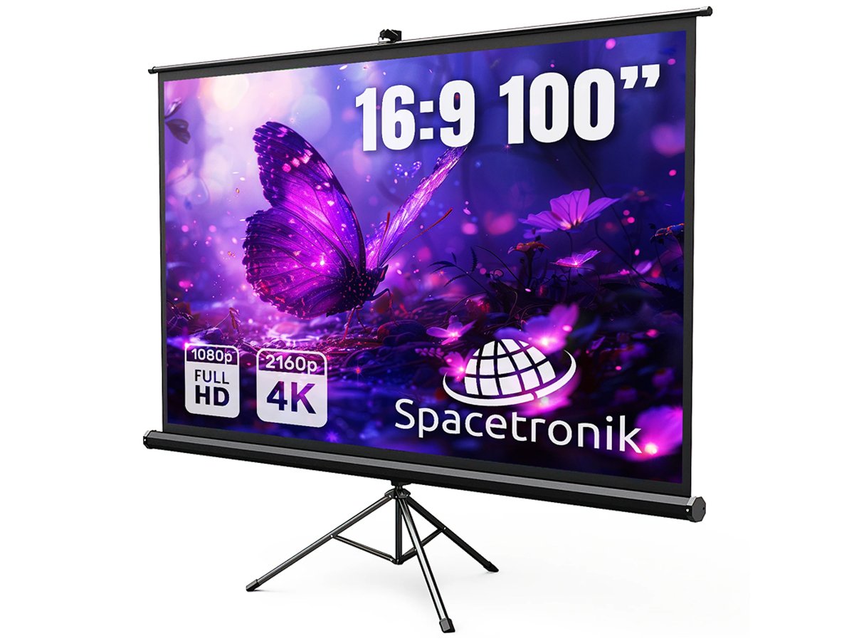 Spacetronik Ekran projekcyjny zwijany na statywie 100