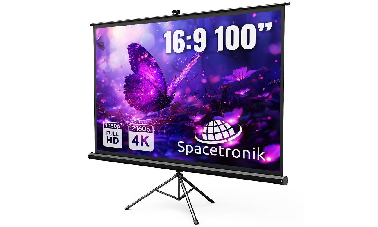 Spacetronik Ekran projekcyjny zwijany na statywie 100