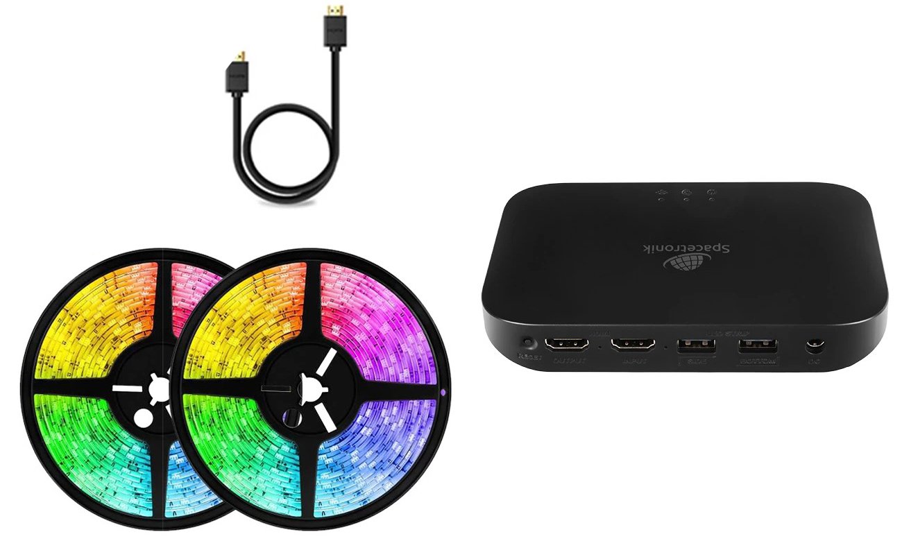 Podświetlenie do telewizora Spacetronik GLOW HDMI - Zawartość zestawu