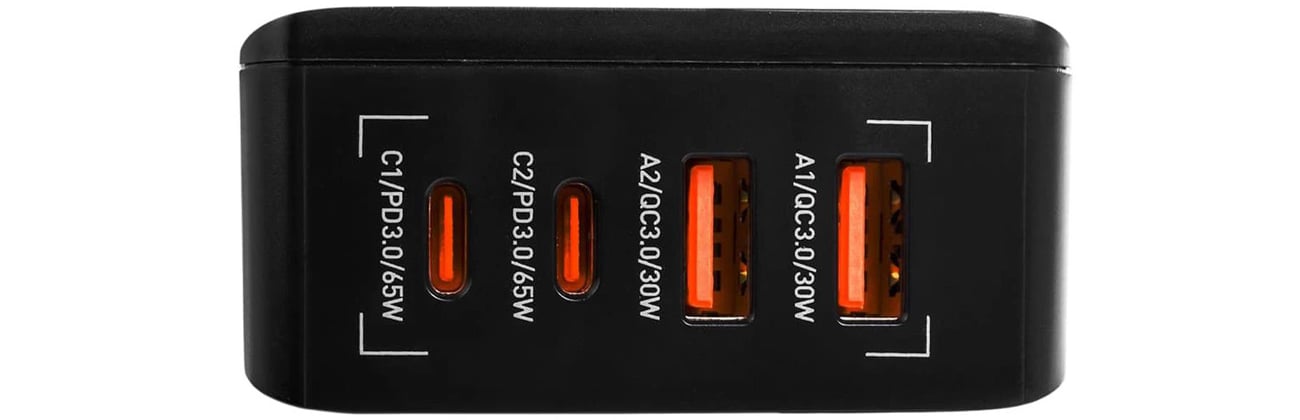 Spacetronik GaN 65W SR100 złącza