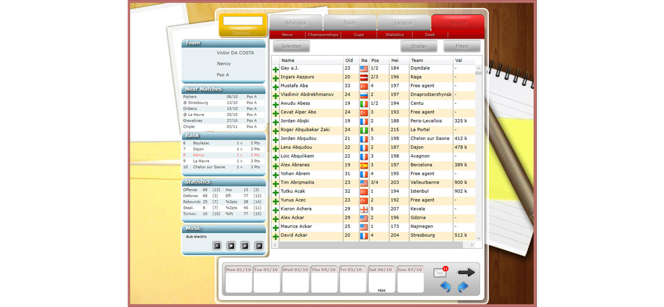 Basketball Pro Management 2013 gameplay
