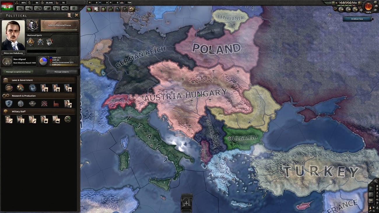 Hearts of Iron IV Death or Dishonor Widok z gry