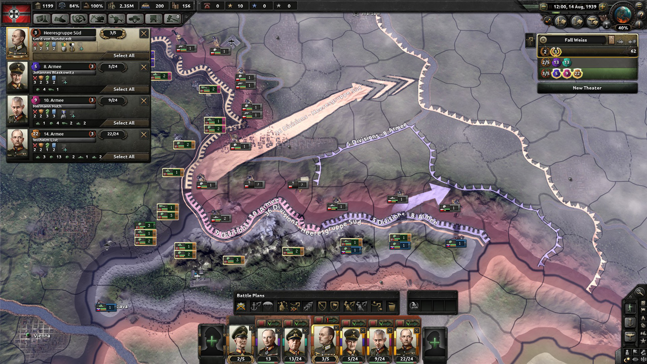 Hearts of Iron IV Waking the Tiger Widok z gry