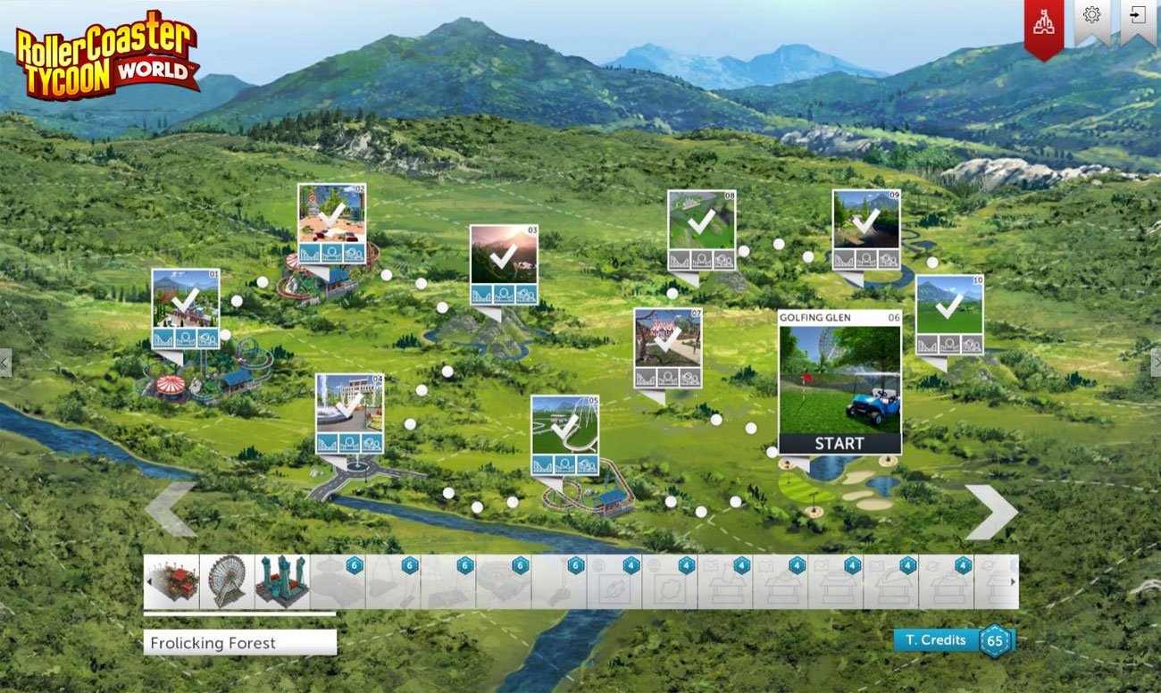 RollerCoaster Tycoon World Deluxe Edition Interfejs