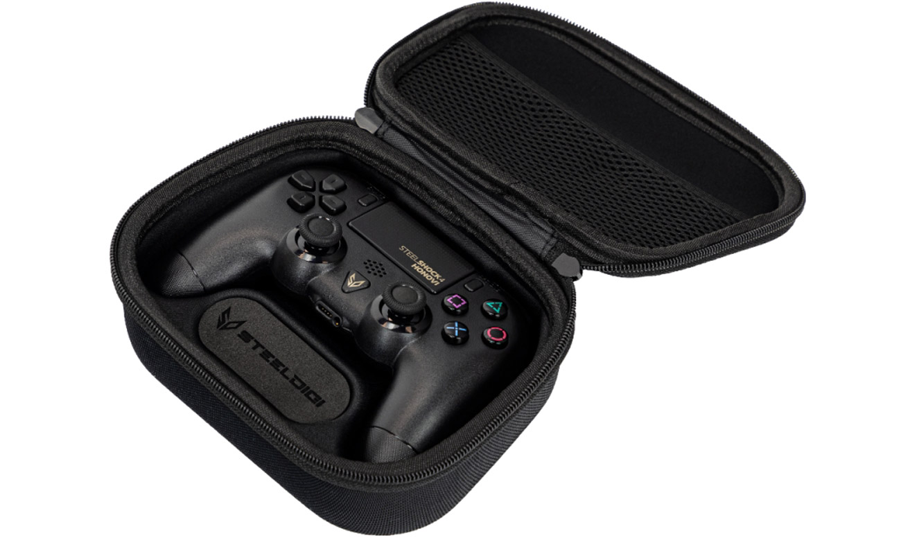 Kontroler z etui SteelDigi STEELSHOCK 4 HONOVI PS4 Czarny - Widok od przodu
