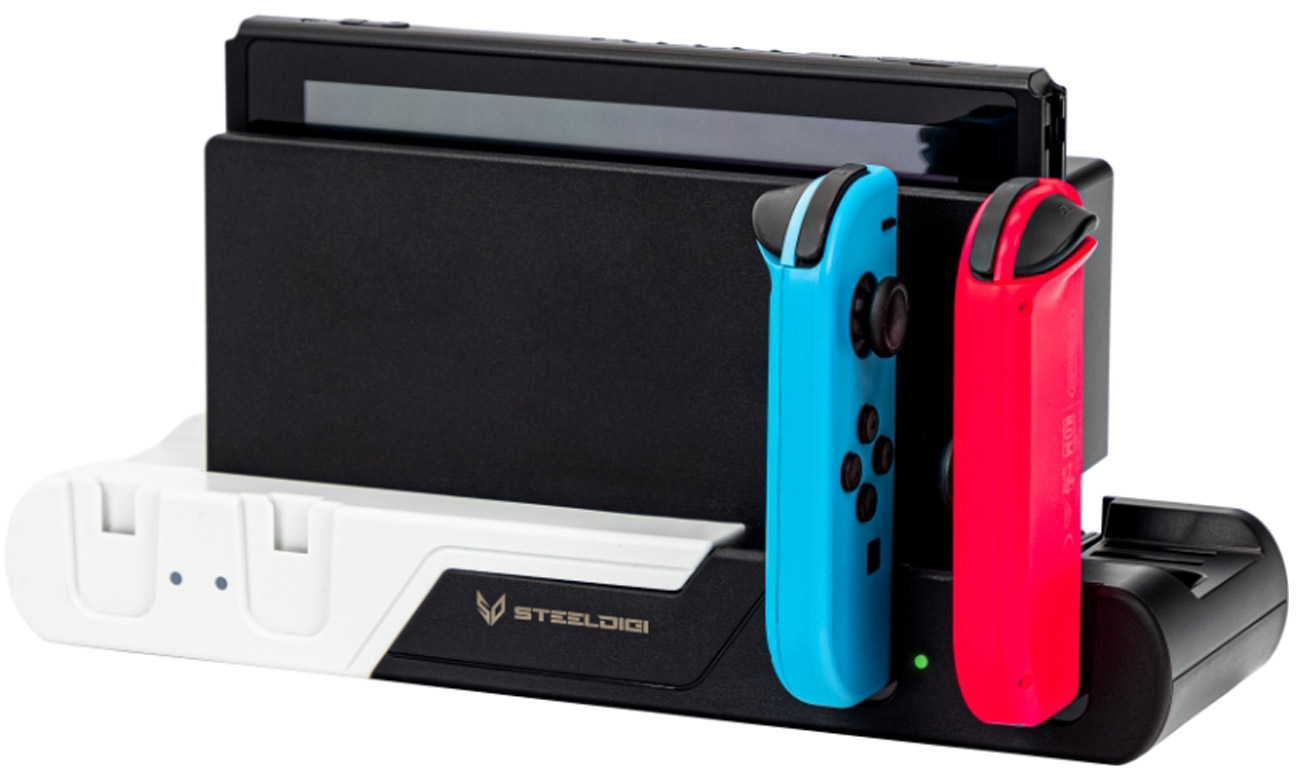 Stacja ładująca SteelDigi RED CONDOR do Nintendo Switch podczas użytkowania
