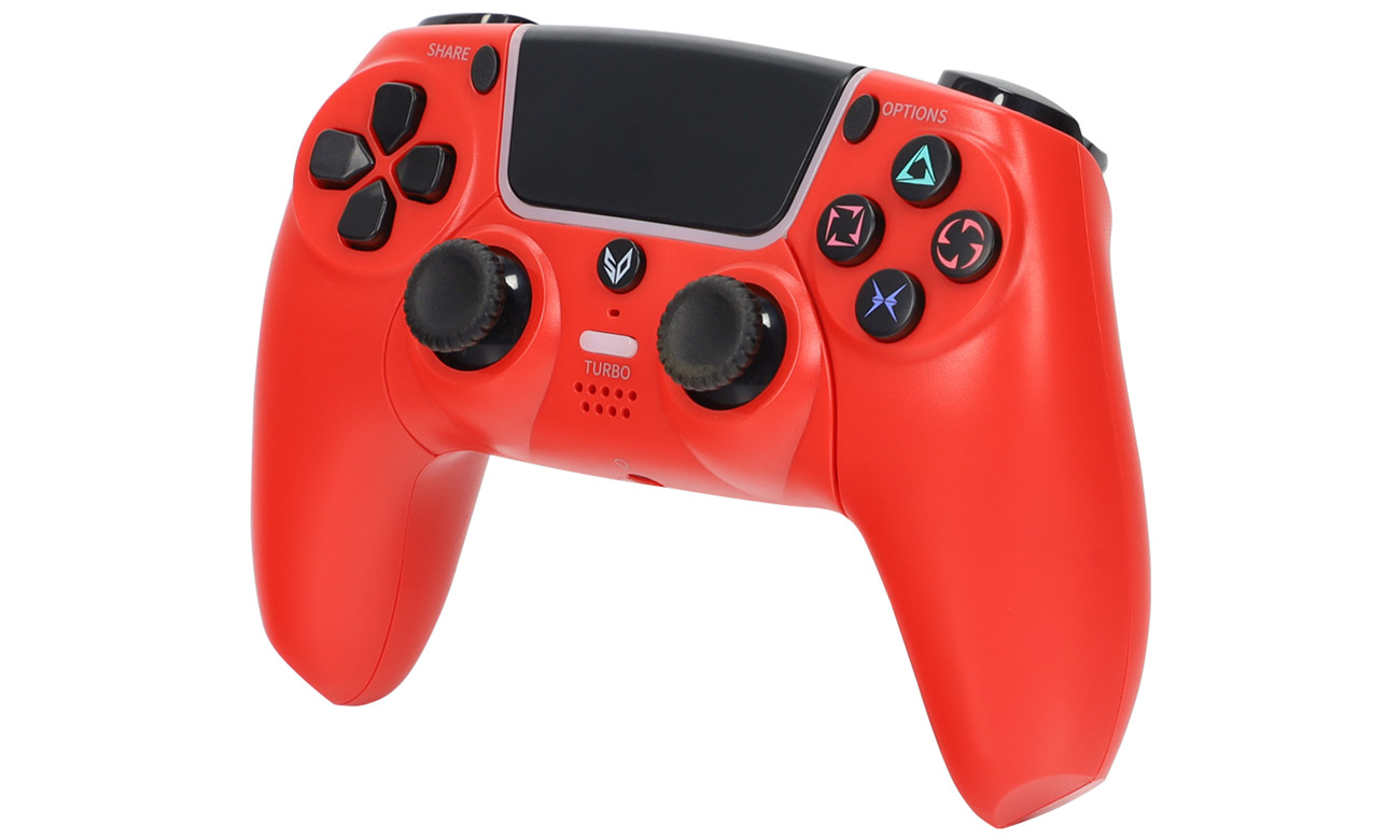Kontroler SteelDigi Steelshock V2 Dasan do PS4 Czerwony - Widok od przodu pod kątem