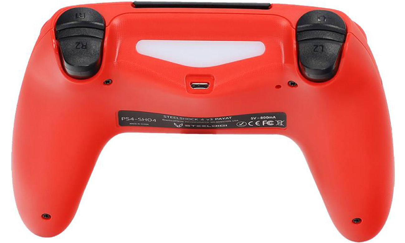 Kontroler SteelDigi STEELSHOCK v3 Payat PS4 Czerwony - Widok od dołu pod kątem