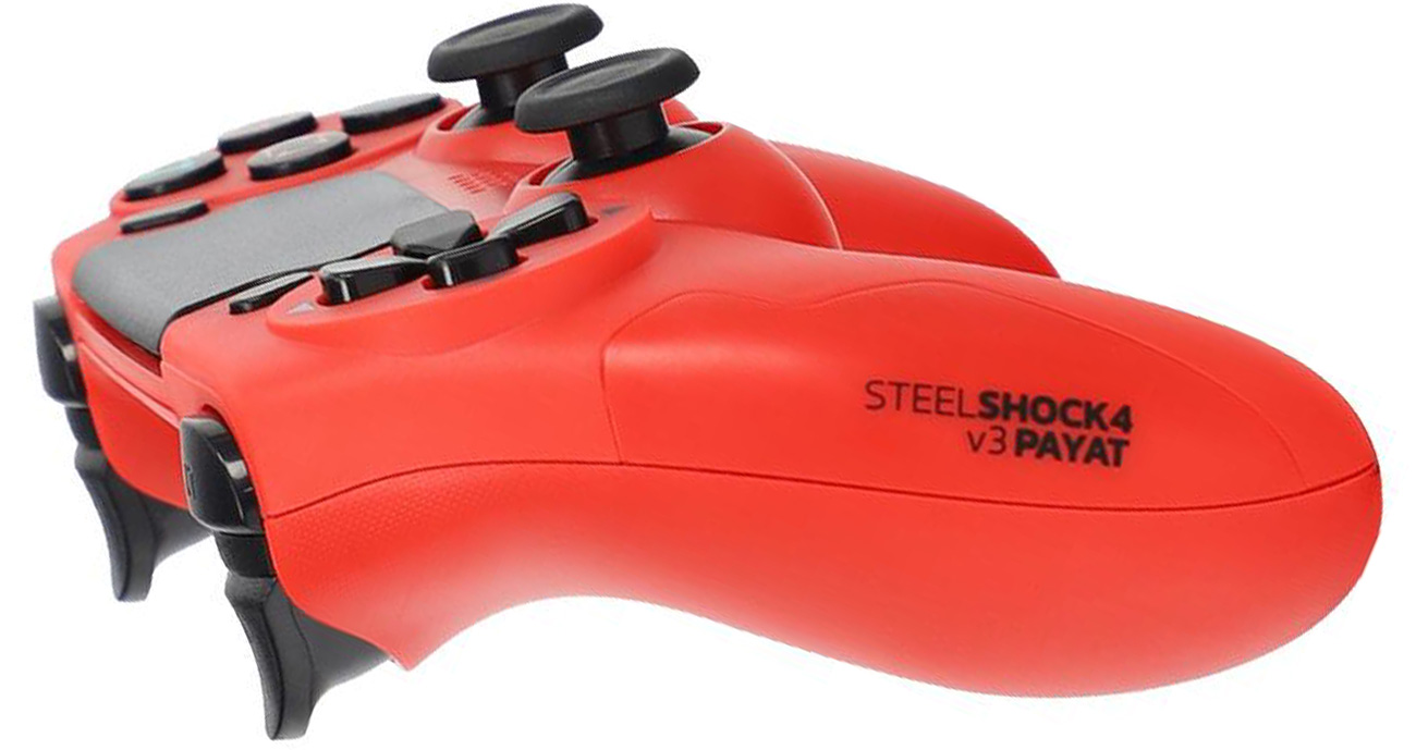 Kontroler SteelDigi STEELSHOCK v3 Payat PS4 Czerwony - Widok z boku