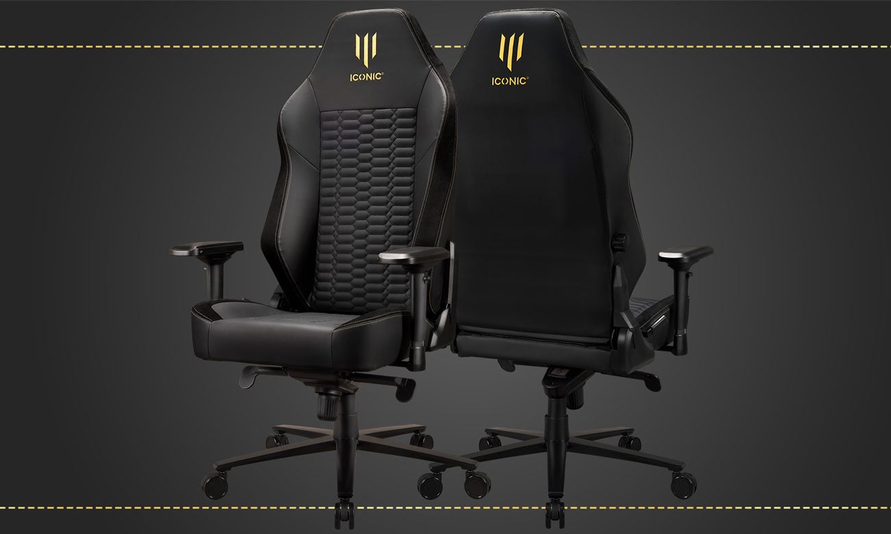 Fotel gamingowy Subsonic Iconic Apollon Classic Gold Top - Grafika z tłem