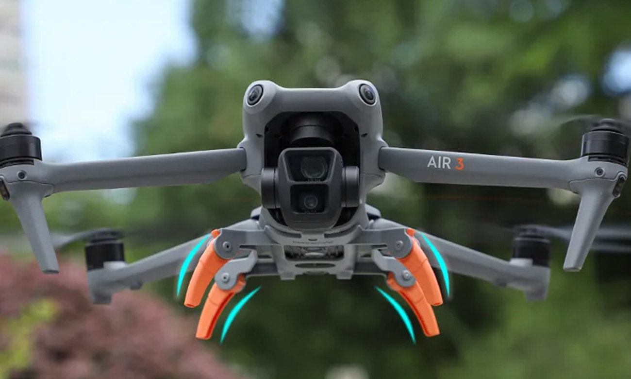 Podwyższenie podwozia Sunnylife do DJI Air 3 Szaro-pomarańczowe - Grafika lifestyle