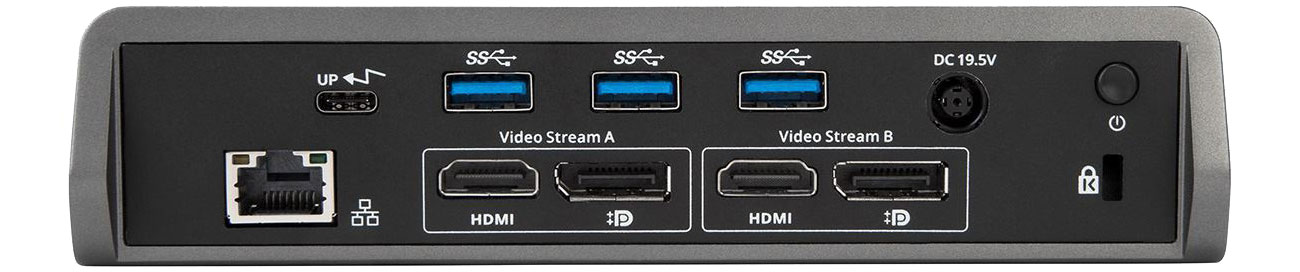 Targus USB-C DV4K DOCK180EUZ Widok złączy HDMI, DisplayPort