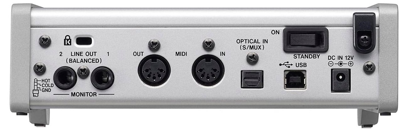 Interfejs USB Audio/MIDI z mikserem DSP Tascam SERIES 102i - Widok od tyłu