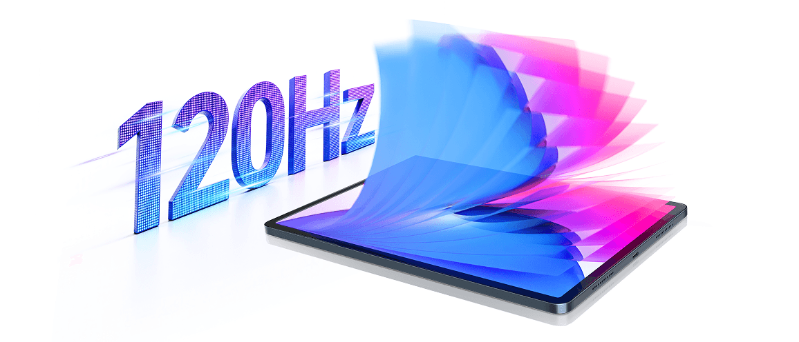 Grafika z tabletem i napisem 120Hz symbolizująca odświeżanie ekranu.