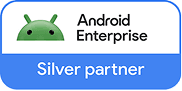 Logo Android Enterprise z napisem Silver partner.