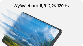 Grafika z wyświetlaczem tabletu i jego parametrami.