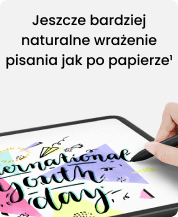 Ręka pisząca rysikiem na ekranie tabletu.