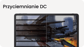 Grafika z technologią przyciemniania DC Dimming i napisem Przyciemnianie DC.