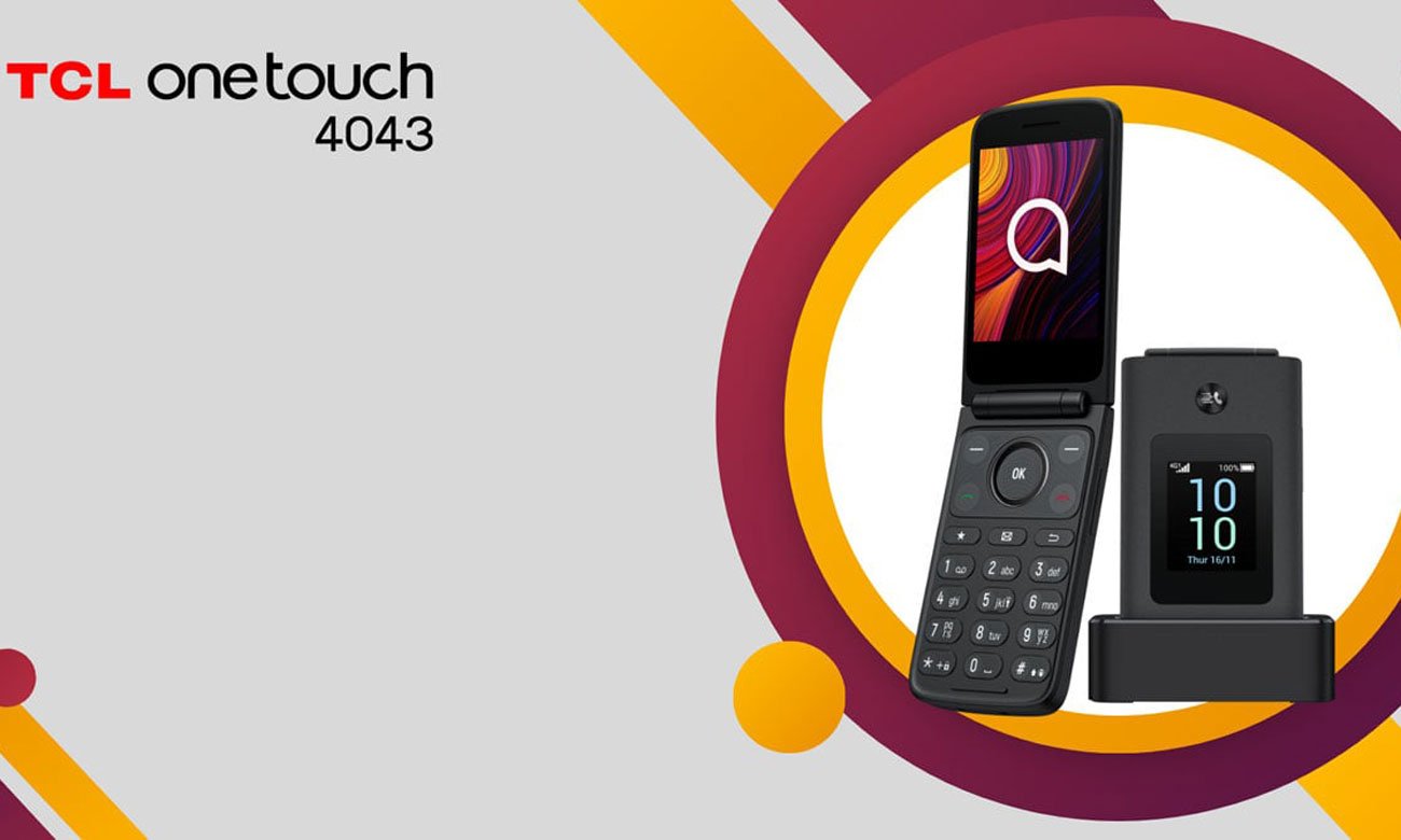 Telefon TCL ONETOUCH 4043 4G ekran oraz stacja dokujaca