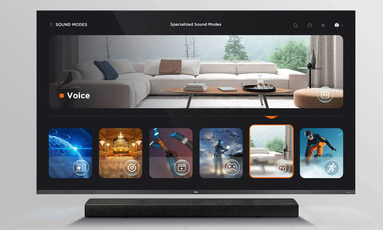 TCL X937U tryby dźwięków