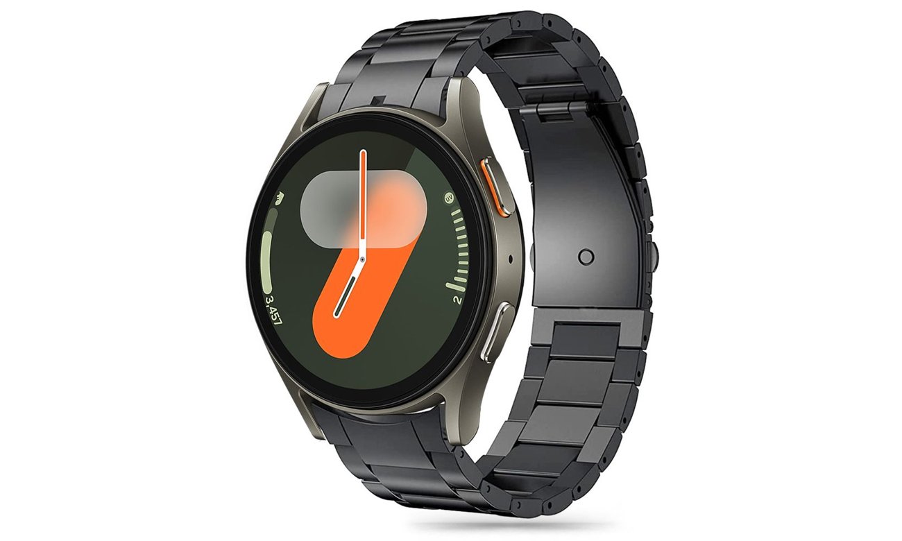 Tech-Protect Stainless do Galaxy Watch 4 / 5 / 5 Pro / 6 / 7 / FE Black