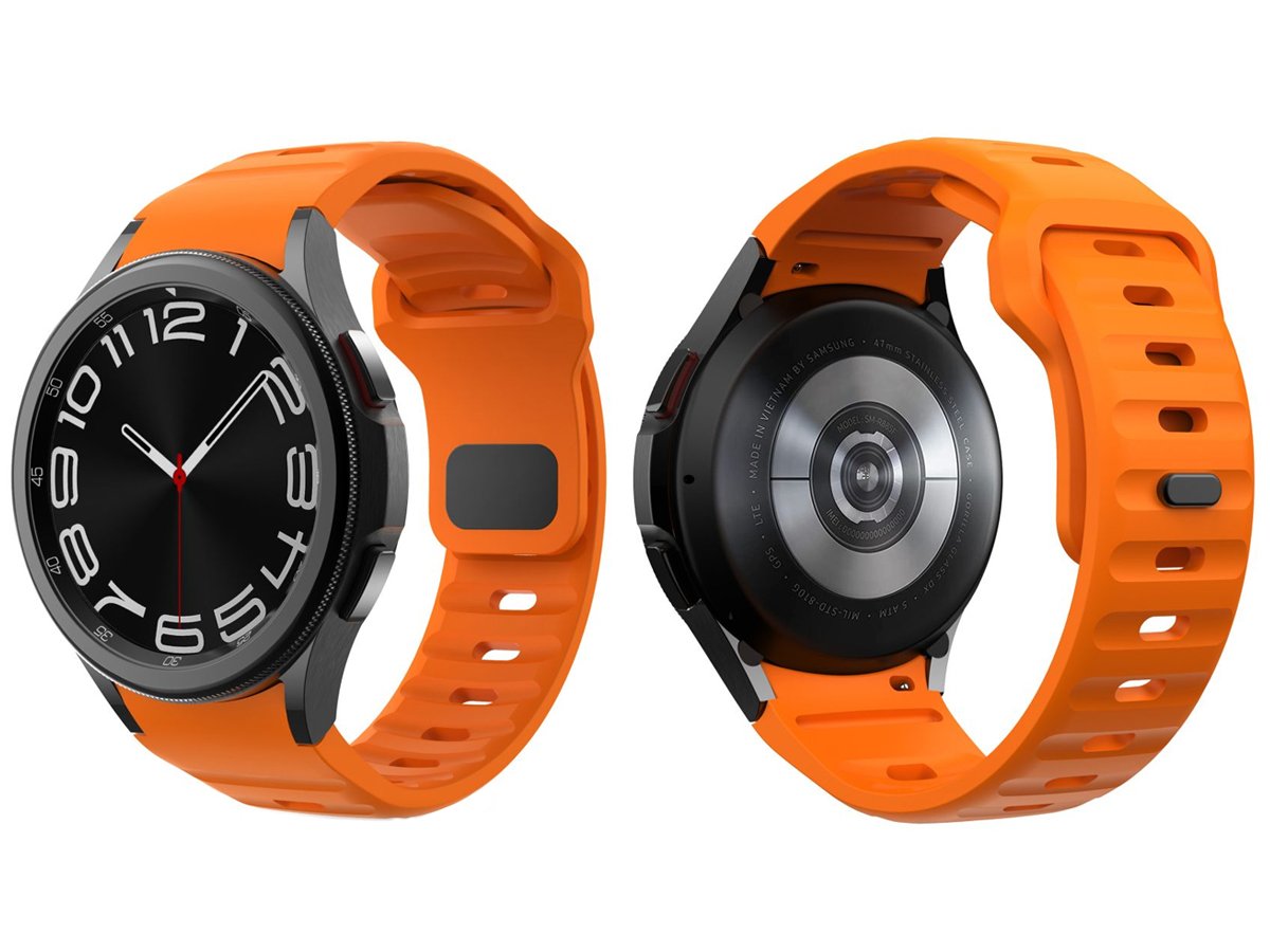 Tech-Protect Silicone Line do Galaxy Watch 4 / 5 / 5 Pro / 6 / 7 / FE Orange