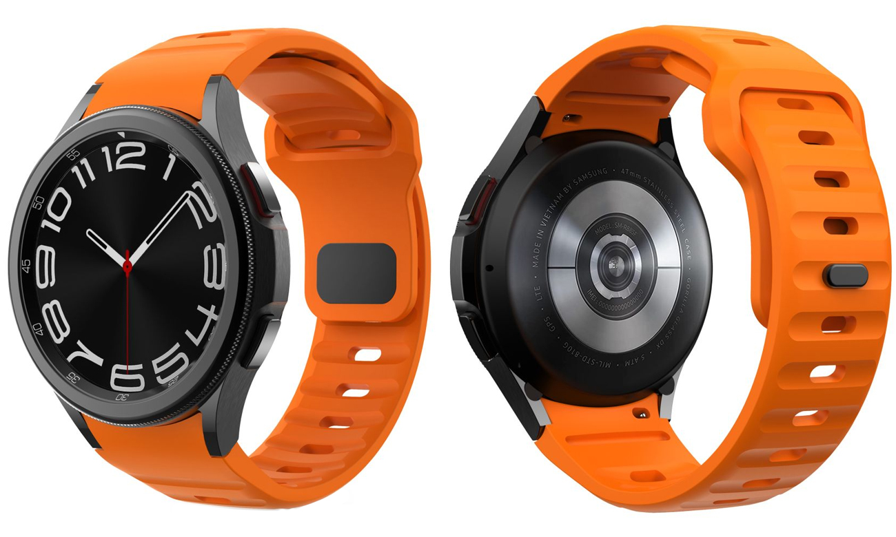 Tech-Protect Silicone Line do Galaxy Watch 4 / 5 / 5 Pro / 6 / 7 / FE Orange