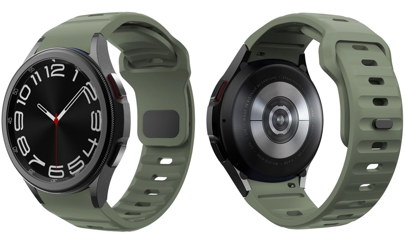 Tech-Protect Silicone Line do Galaxy Watch 4 / 5 / 5 Pro / 6 / 7 / FE Oli