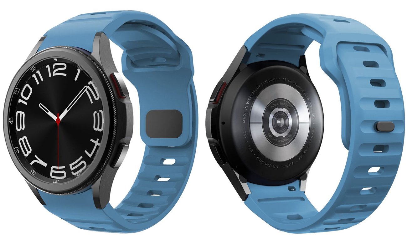 Tech-Protect Silicone Line do Galaxy Watch 4 / 5 / 5 Pro / 6 / 7 / FE Blue