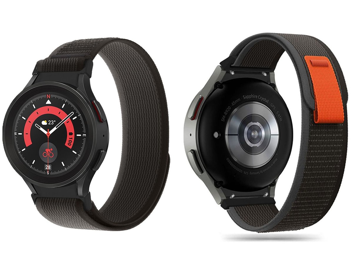 Tech-Protect Nylon do Galaxy Watch 4 / 5 / 5 Pro / 6 / 7 / FE Black/Orang