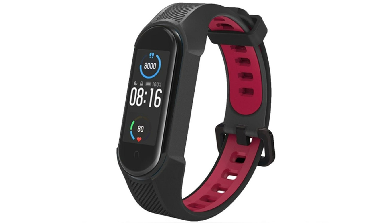 Opaska Tech-Protect Armour do Xiaomi Mi Band 5/6/6 NFC/7 black/red