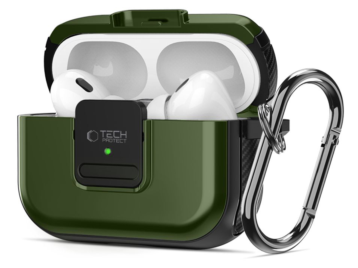 Etui Tech-Protect Defender Hook für Apple AirPods Pro (1.|2. Gen.) Olive Green - Allgemeine Ansicht