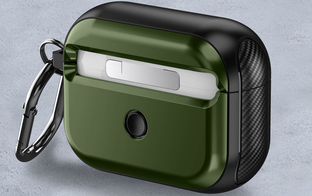 Etui Tech-Protect Defender Hook für Apple AirPods Pro (1.|2. Gen.) Olive Green - Lifestyle-Grafik