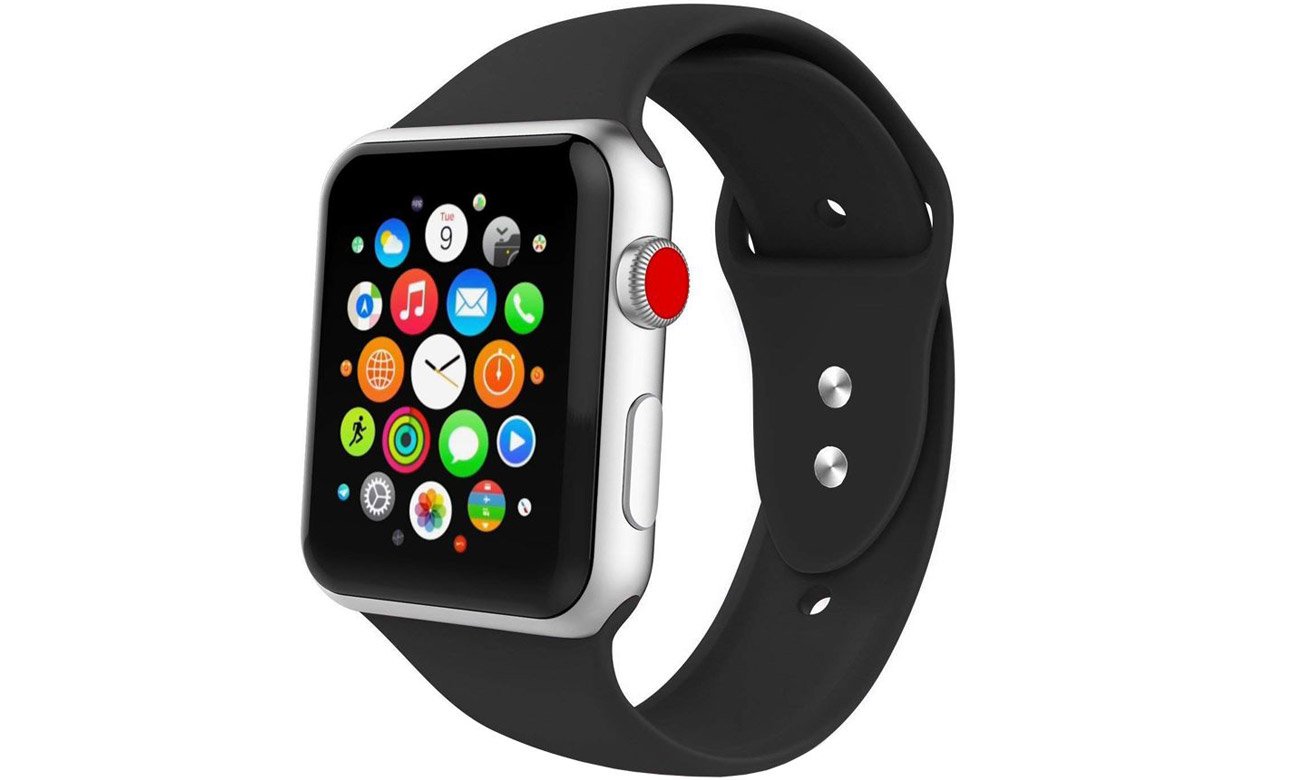 Gummiband Tech-Protect Iconband Schwarz für Apple Watch 42-44mm