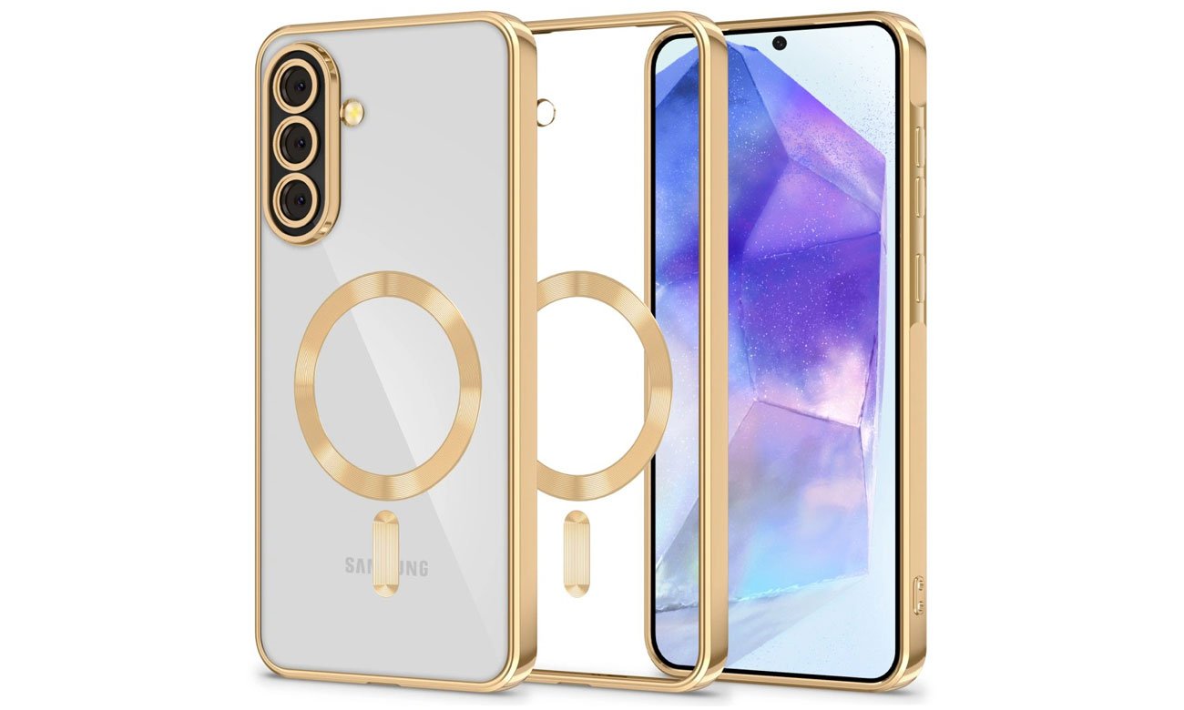 Etui Tech-Protect Magflex Magsafe do Samsung Galaxy A56 Shiny Gold