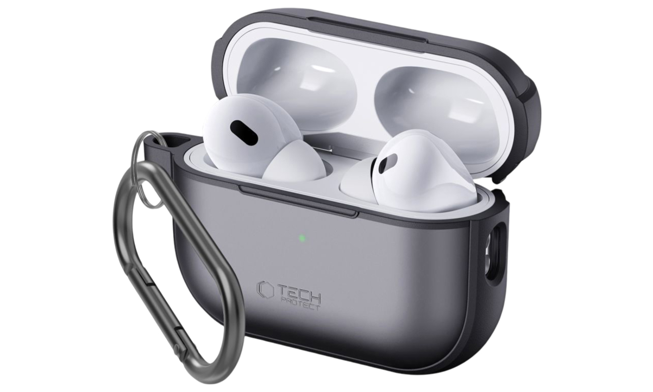 Etui Tech-Protect Magmat für Apple AirPods Pro (1.|2. Gen.) Matte Black - Ansicht von vorne im Winkel