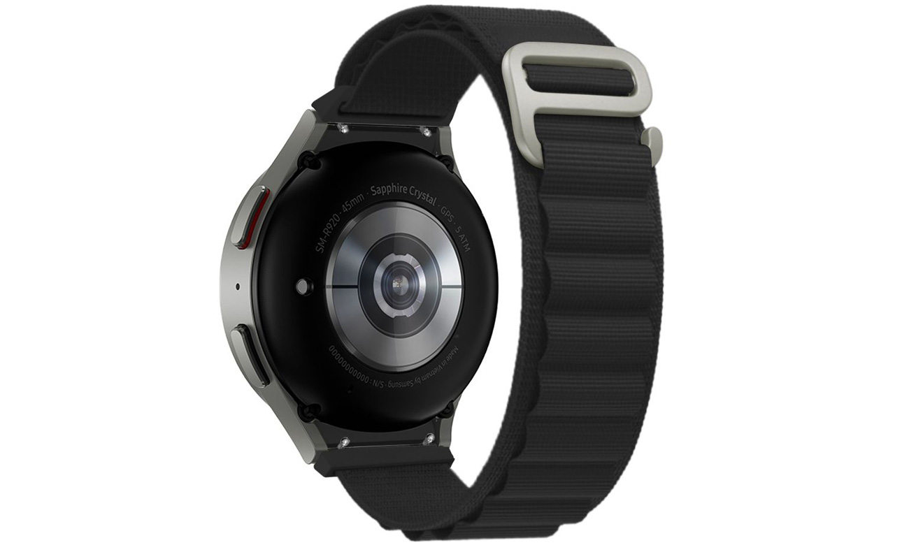 Opaska Tech-Protect Nylon Pro do Samsung Galaxy Watch 4/5/5 Pro Black - Widok na zegarku