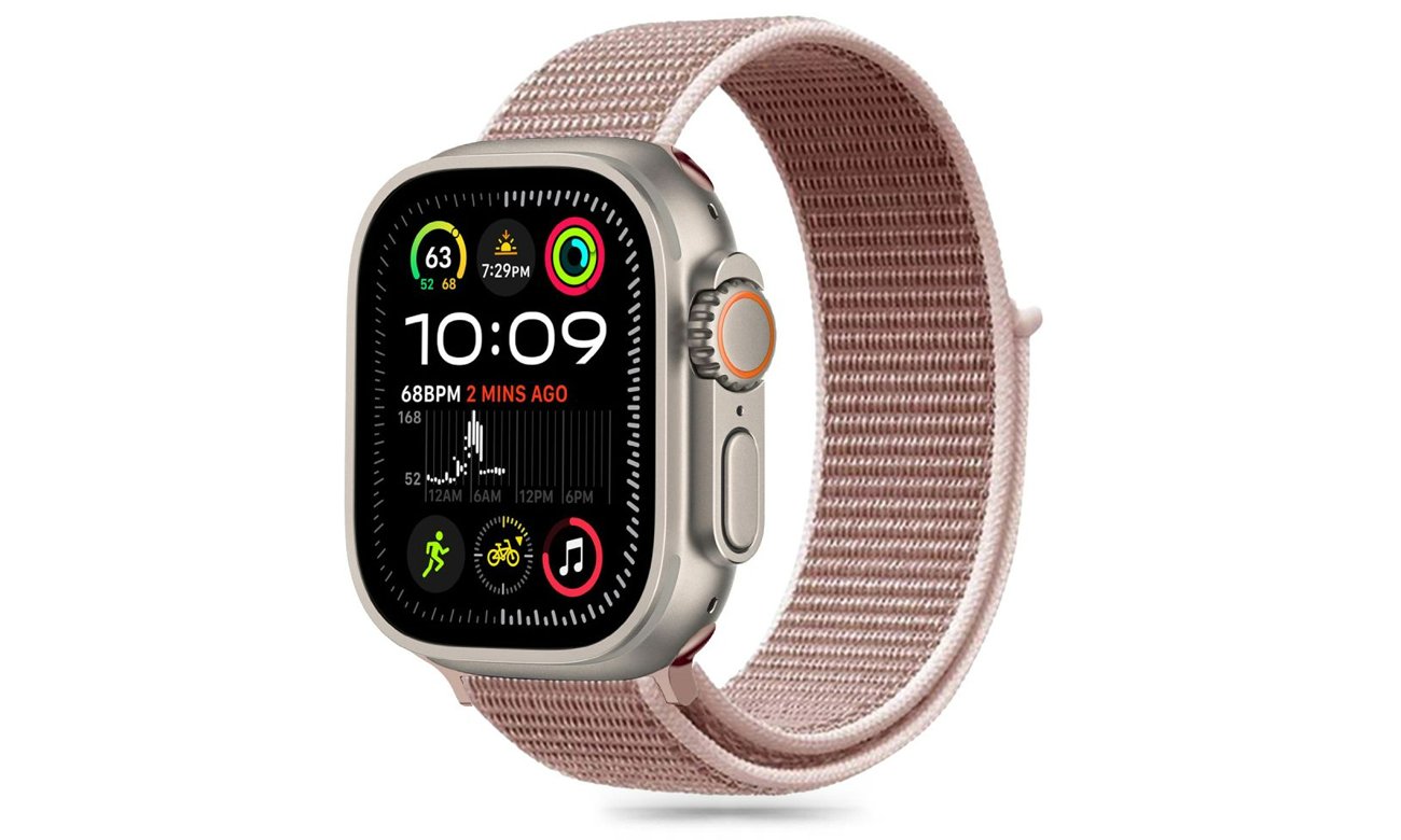 Tech-Protect Nylon Armband für Apple Watch 44/45/46/49 mm Dusty Rose