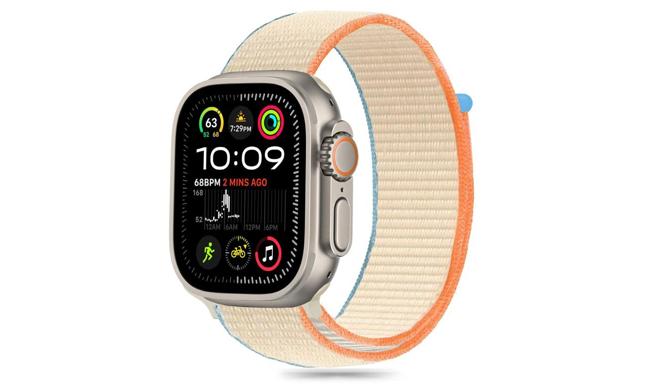 Tech-Protect Nylon Armband für Apple Watch 44/45/46/49 mm Cream