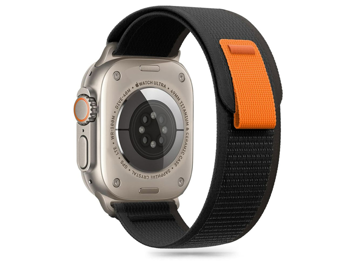 Tech-Protect Nylon Stripe Armband für Apple Watch 44/45/46/49 mm Schwarz/Orange