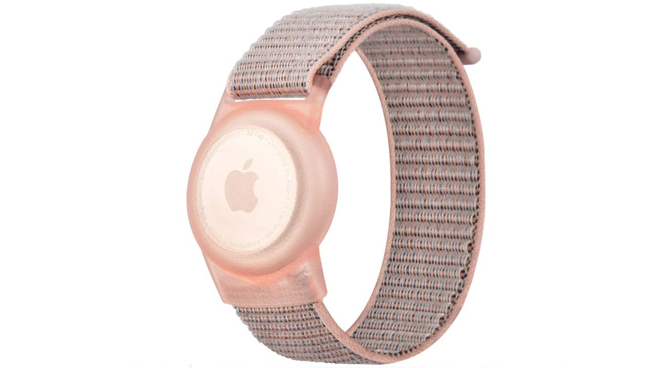 Tech-Protect Nylon Kinderarmband für Apple AirTag pink