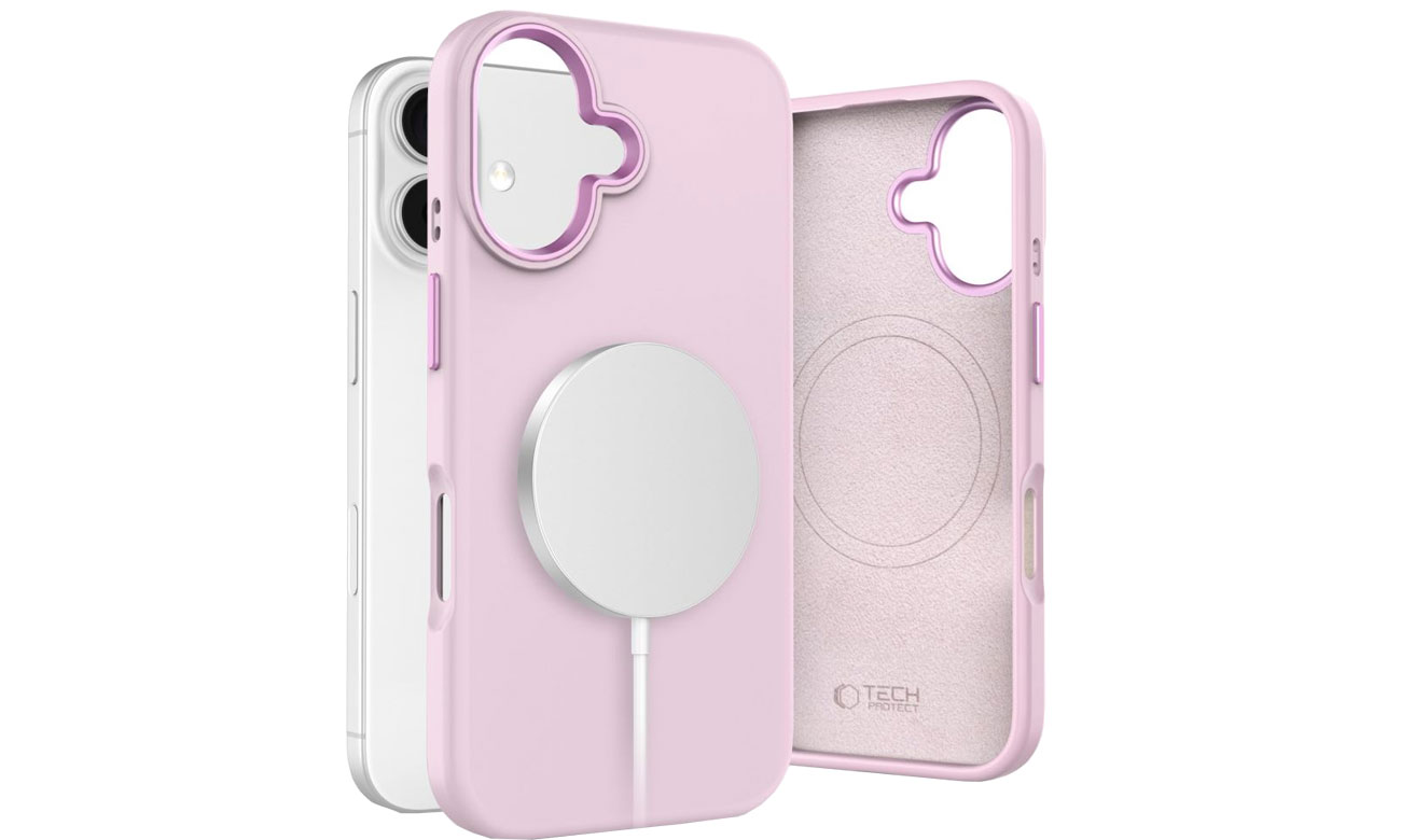 Tech-Protect Silicone Pure Magsafe do iPhone 16 pink pearl