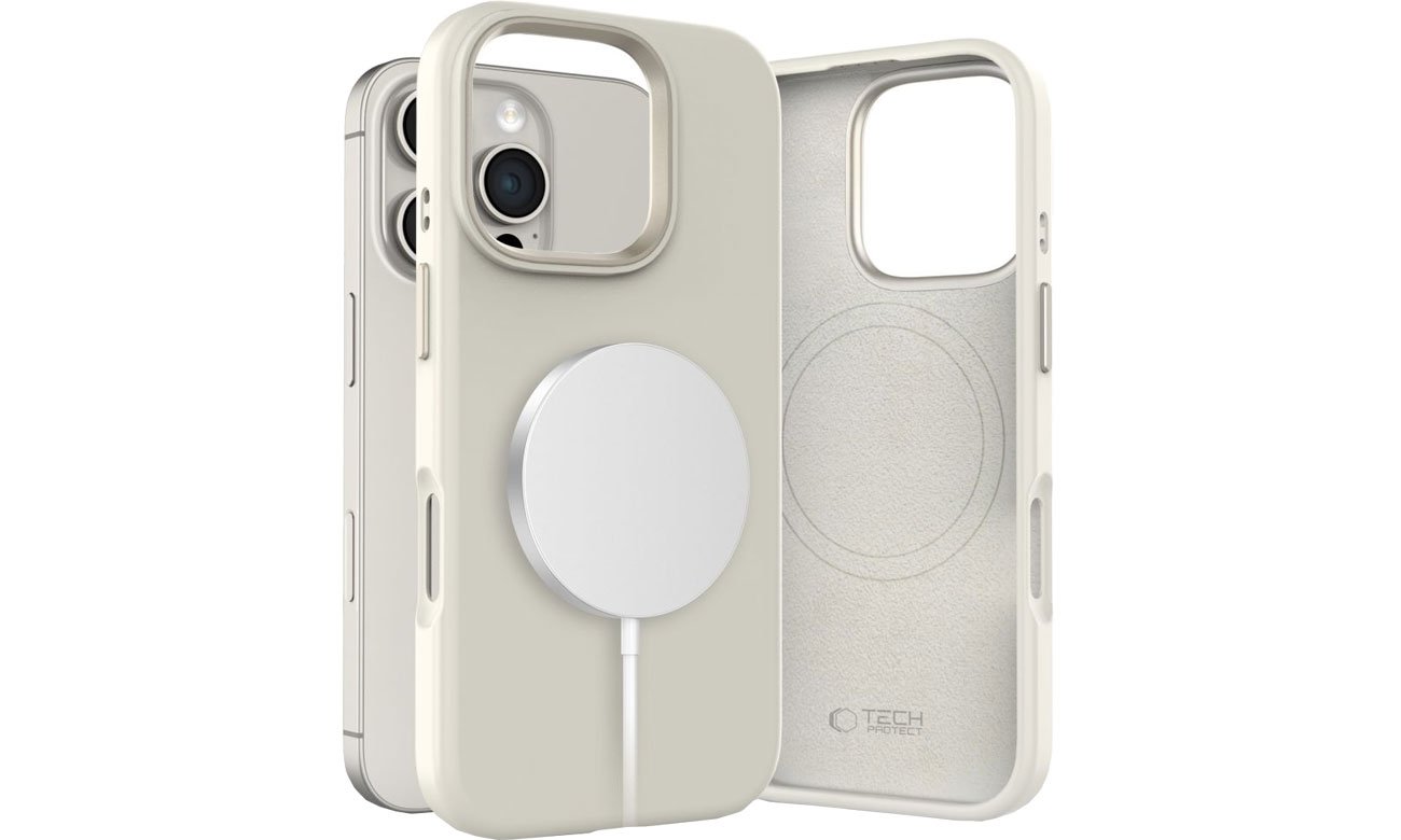 Tech-Protect Silicone Pure Magsafe do iPhone 16 Pro cosmic latte