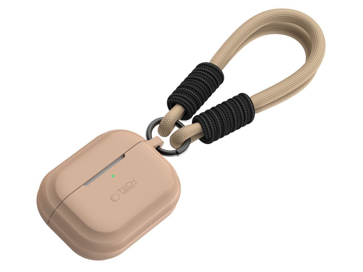 Etui Tech-Protect Silicone Rope für Apple AirPods Pro (1.|2. Gen.) Cafe Latte - Gesamtansicht