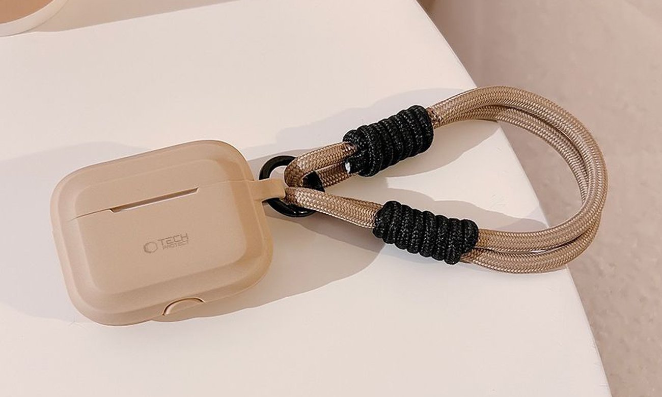 Etui Tech-Protect Silicone Rope für Apple AirPods Pro (1.|2. Gen.) Cafe Latte - Lifestyle-Grafik