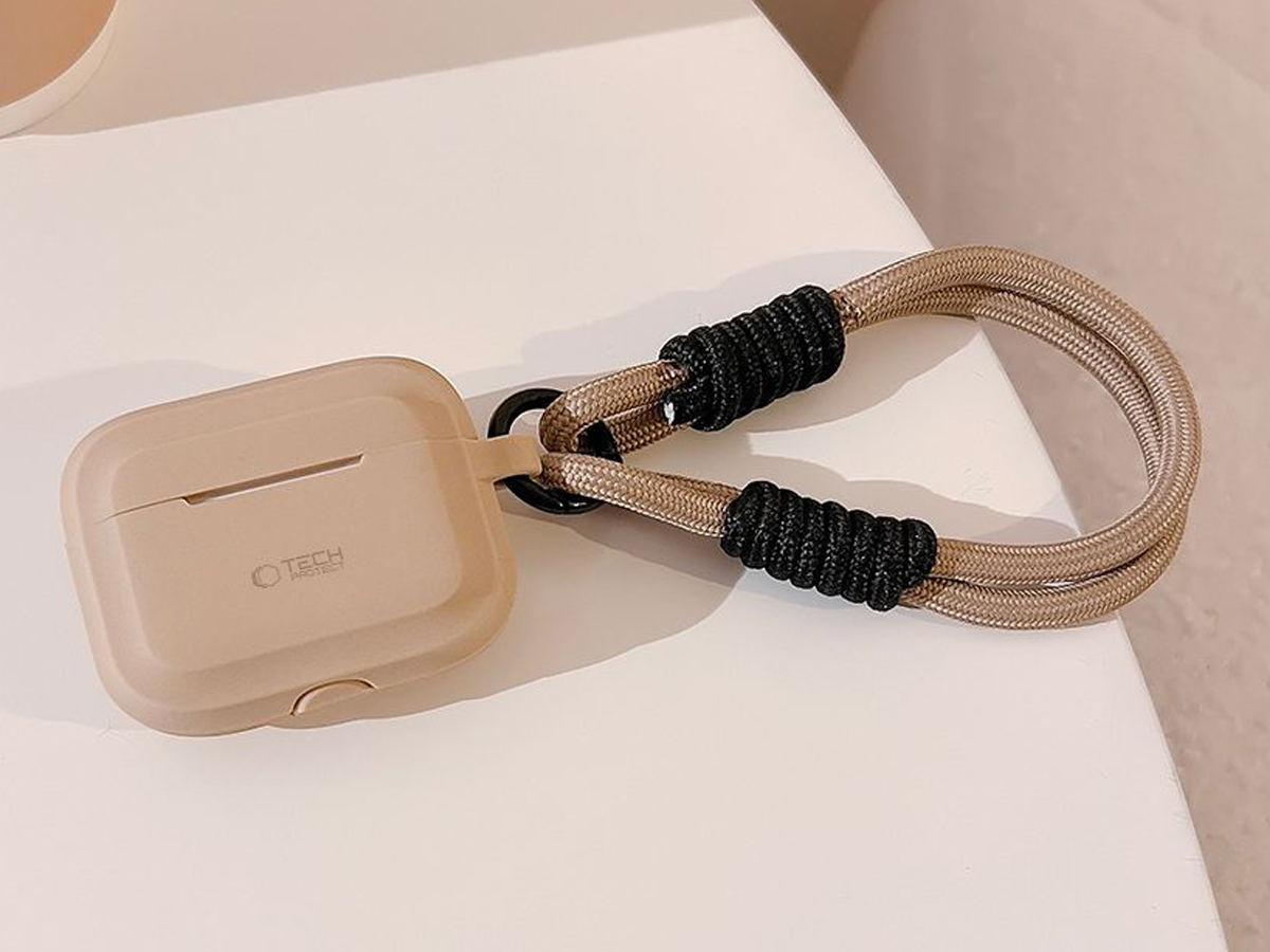 Etui Tech-Protect Silicone Rope für Apple AirPods Pro (1.|2. Gen.) Cafe Latte - Lifestyle-Grafik